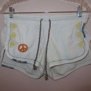 white embroidered shorts